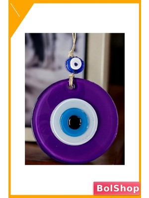 BolShop El Yapımı Cam Nazar Boncuklu Duvar Dekoru 10X10 cm