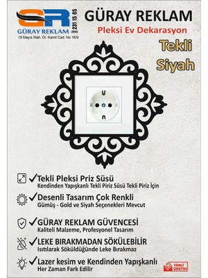 Güray Reklam Lazer Kesim Tekli Pleksi Priz Süsü - Dekoratif Çerçeve