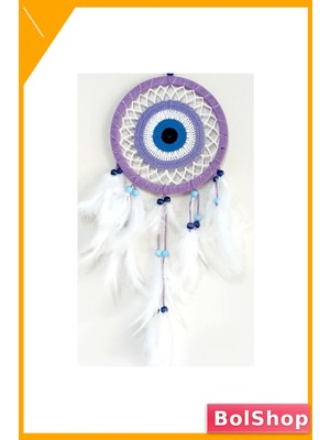 BolShop Lila Renkli El Yapımı Nazar Boncuğu Düş Kapanı Duvar Dekoru