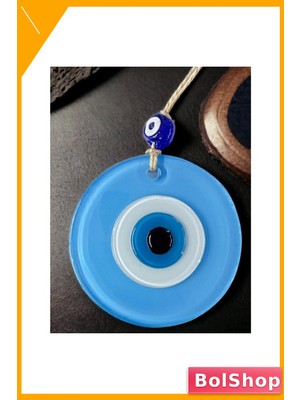 BolShop El Yapımı Cam Nazar Boncuklu Duvar Dekoru 10X10 cm
