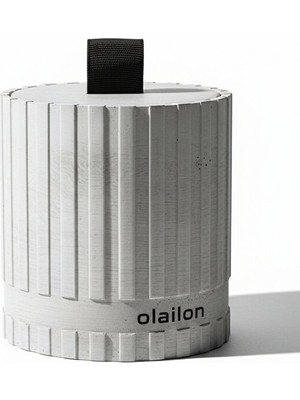 olailon Vanilya Kokulu Beton Mum | Yeşil Kurdeleli | Dekoratif & Modern Tasarım