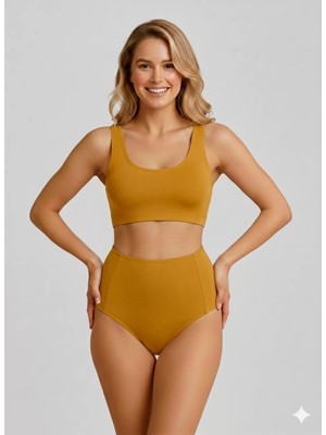 Sheviva Hardal Yüksek Bel Toparlayıcı Bikini Altı