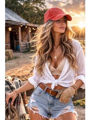 Ritagarcia Kadın Eskitme Görünümlü Vintage Beyzbol Şapkası - Ayarlanabilir Spor Cap