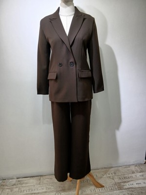 Gizelia Modern Kruvaze Kesim Kadın Pantolon - Ceket Takım