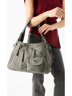 Baginn Vegan Deri Kadın Omuz Çantası Y.s.deri Çok Cepli Çapraz Askılı Bayan Çantası 38*28 cm