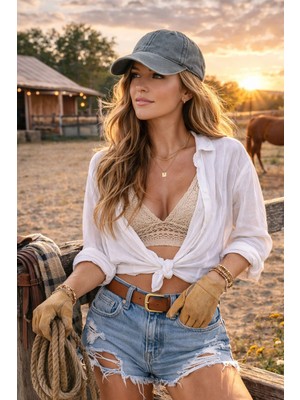 Ritagarcia Kadın Eskitme Görünümlü Vintage Beyzbol Şapkası - Ayarlanabilir Spor Cap