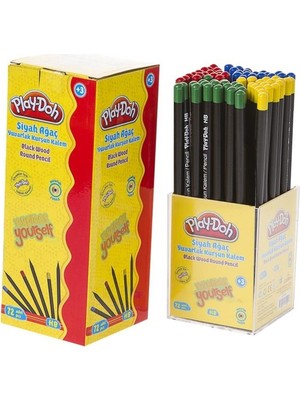 Play-Doh Play-Kk009 Siyah Yuvarlak Kurşun Kalem 72 Li Stand (1 Paket 72 Adet)