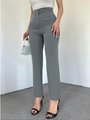 Modamorfo Zra Pileli Havuç Pantolon -Gri