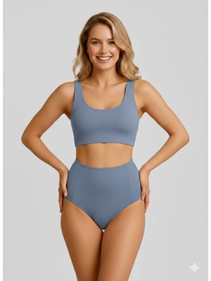 Sheviva Mavi Yüksek Bel Toparlayıcı Bikini Altı