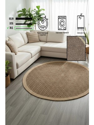 Simerev Halı Modern Jüt Yıkanabilir Kaymaz Tabanlı Halı Salon Mutfak Çocuk Yatak Oturma Odası Halısı Yolluk Kilim
