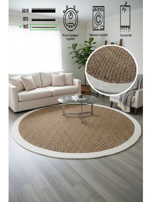 Simerev Halı Modern Jüt Yıkanabilir Kaymaz Tabanlı Halı Salon Mutfak Çocuk Yatak Oturma Odası Halısı Yolluk Kilim