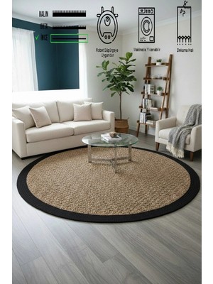 Simerev Halı Modern Jüt Yıkanabilir Kaymaz Tabanlı Halı Salon Mutfak Çocuk Yatak Oturma Odası Halısı Yolluk Kilim