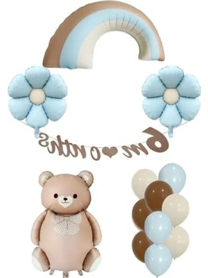 Esranın Dünyası Retro Papatya Temalı Erkek Bebek Doğum Günü Seti