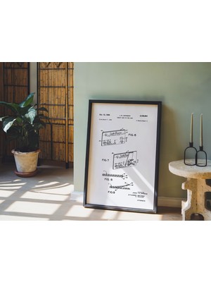 Pegziz Kredi Kartı Patent Çizim Poster Çerçeveli Tablo