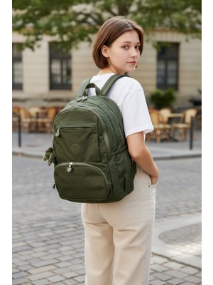 By Polo Club Su Geçirmez Krinkıl Kumaş Geniş Iç Hacimli Çok Bölmeli Günlük-Okul-Seyahat Sırt Çantası
