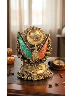 Home Art Paris Osmanlı Imparatorluğu Devlet Arması Heykeli - Sultan Iı. Abdülhamid Han Dönemi Gold Biblo