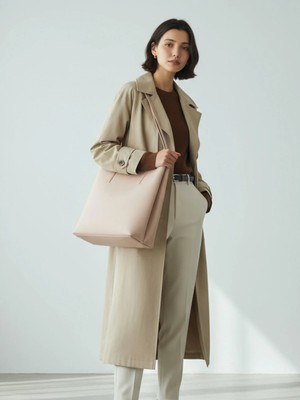 Rivina Kadın Büyük Boy Tote Model El ve Omuz Çantası Beyaz