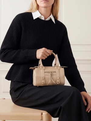 Rivina Kadın Vintage Tasarım Deri Görünümlü Toka Detaylı Fermuarlı Günlük El Omuz ve Çapraz Askılı Çanta