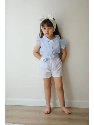 Butik Kız Çocuk Gömlekli Şortlu 2'li Alt - Üst Takım