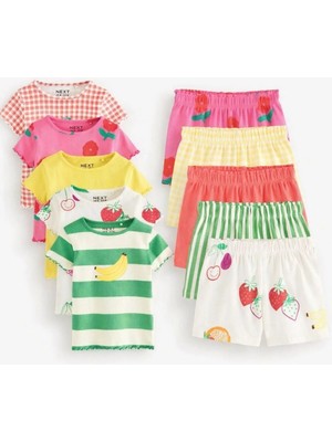 Next Baby Pamuklu Kısa Kollu 5'li Alt Üst Takım