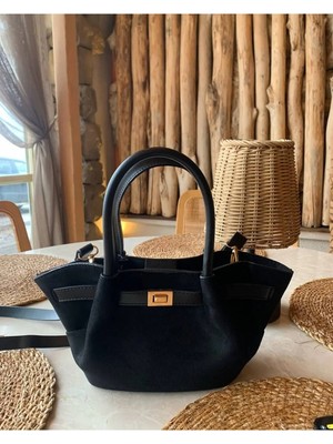 Rivina Reyl Kadın Retro Özel Kilit Aksesuarlı Kemer Tokalı Mini El ve Kol Çantası