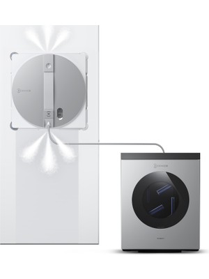 ECOVACS WINBOT W3 OMNI Cam Temizleme Robotu, Çok Fonksiyonlu İstasyon, Otomatik Temizlik Bezi Temizleme Sistemi, Akıllı Kenar Temizleme Teknolojisi, Üç Nozullu Püskürtme Sistemi ve Mobil Uygulama