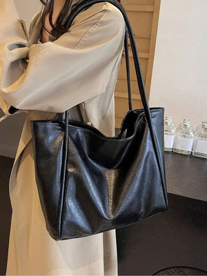 Rivina Kadın Roney Sade Model Büyük Boy Günlük El & Omuz & Kol Çantası