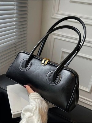 Rivina Kadın Çift Fermuarlı Uzun Saplı Baget Model El & Kol & Omuz Çantası