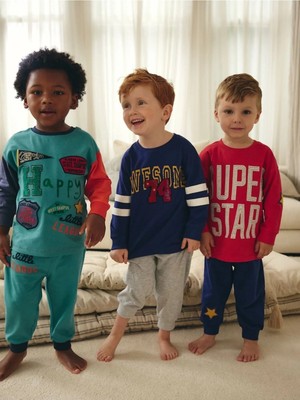 Next Baby Pamuklu Çok Renkli Parlak Uzun Kollu Pijama Alt Üst Takım