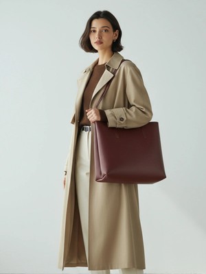 Rivina Megi Kadın Büyük Boy Tote Geniş Hacimli Model El ve Omuz Çantası Bordo