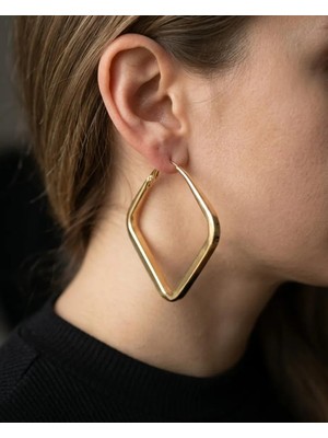 14K Gold Kare Basic Küpe 4.5cm