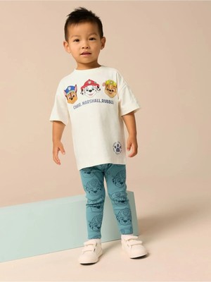Next Baby Pamuklu Beyaz Mavi Kısa Kollu Paw Patrol Desenli Alt Üst Takım
