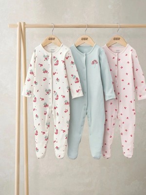 Next Baby Mamas & Papas Çiçek Desenli 3'lü Tulum Set