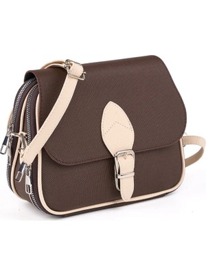 Rivina Gala Kadın Çantası Kapak Detaylı Üç Bölmeli Çapraz En:23 cm Boy:19 cm Genişlik:10 cm