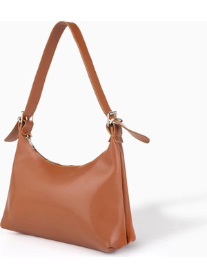 Rivina Hazel Kadın Ayarlanabilir Askılı Tek Saplı El Kol ve Omuz Çantası Taba