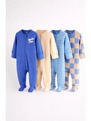 Next Baby Pamuklu Lacivert Mavi 4'lü Tulum Set