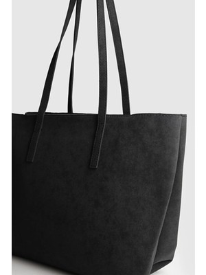 Rivina Kadın Sara Su Geçirmez Nubuk Büyük Boy Fermuar Kapamalı El Kol ve Omuz Çantası