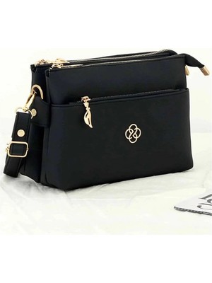 Rivina Kadın Gold Detaylı Minimal 3 Bölmeli El ve Omuz Çantası