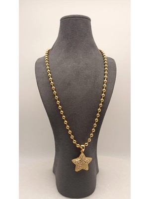 Tılsım Accesories Çelik Gold Yıldız Kolye