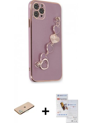 İlk El Grup Ieg™ iPhone 11 Pro Max Kılıf Nova Işık Prime - Siyah Seramik Nano Ekran Koruyucu + Yeşil Renkli Kamera Lens Koruma Cam