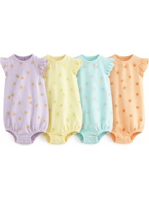 Next Baby Pamuklu Pastel Baskılı 4'lü Romper Set