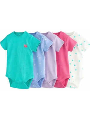 Next Baby Pamuklu Baskılı Kısa Kollu 5'li Body Zıbın Set
