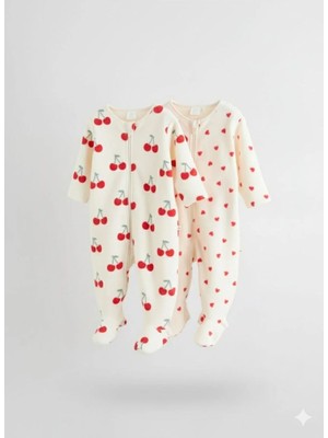 Next Baby Polar Kiraz Desenli 2'li Tulum Set