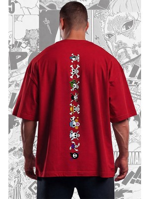 BarsDepo One Piece Baskılı Tişört, Oversize Unisex Beyaz Tişört Çocuk / Yetişkin