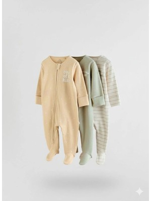 Next Baby Pamuklu 3'lü Tulum Set