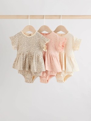 Next Baby Pamuklu Animal Desenli 3'lü Romper Set