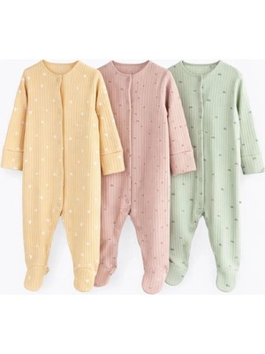 Next Baby Pamuklu Pastel 3'lü Tulum Set