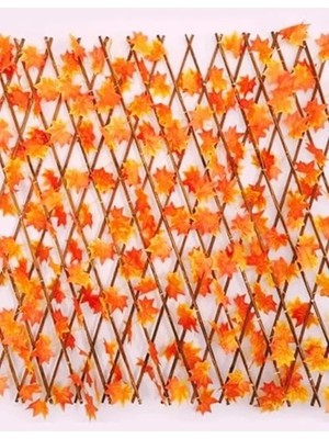 Calperia Yapay Sarmaşık Balkon Bahçe Çiti Dekoru, Sonbahar Yapraklı