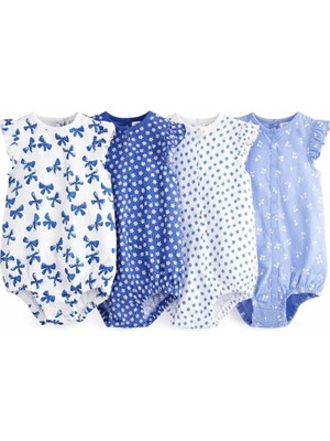 Next Baby Pamuklu Çicek Desenli 4'lü Romper Set