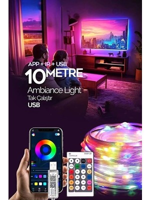 Celisse 10 Metre Bluetooth Telefon Kontrollü Smart Şerit LED Kumandalı LED Işık